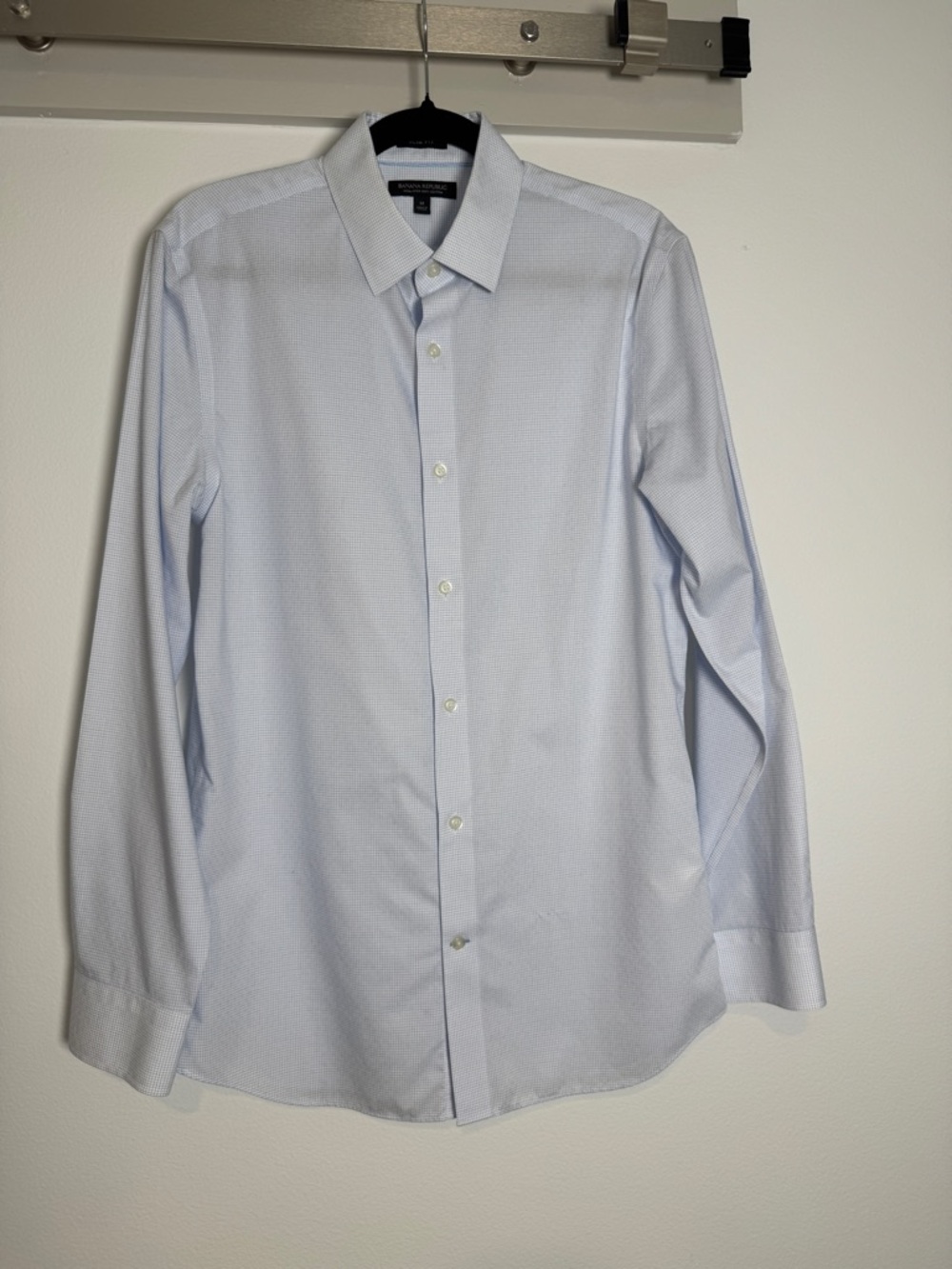 Banana Republic Light Blue Textured Men's Dress Shirt Medium